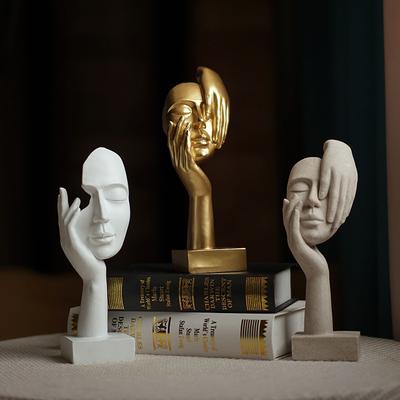 European Abstract Thinker Figure Sculpture Ornaments Light Luxury Home Soft Decoration TV Cabinet Decorative Resin Crafts
