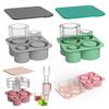 Silicone Cylinder Ice Tray with Lid Portable Popsicle Maker Easy Release Ice