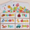 Ungiftiges Holz-Buchstabierspiel für Kinder, Buchstaben-Kognition, Wort-Buchstabieren, Zuordnungs-Karte, Tierbuchstaben, Bildung, Lernen, Lernspielzeug