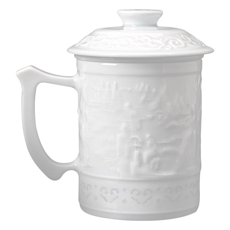 Jingdezhen Shadow Celadon Carved Tea Cup