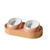 Slanted Mouth Pet Feeding Double Bowls Portable Pet Drinking Feeder Dog Food Basin  Water Container
