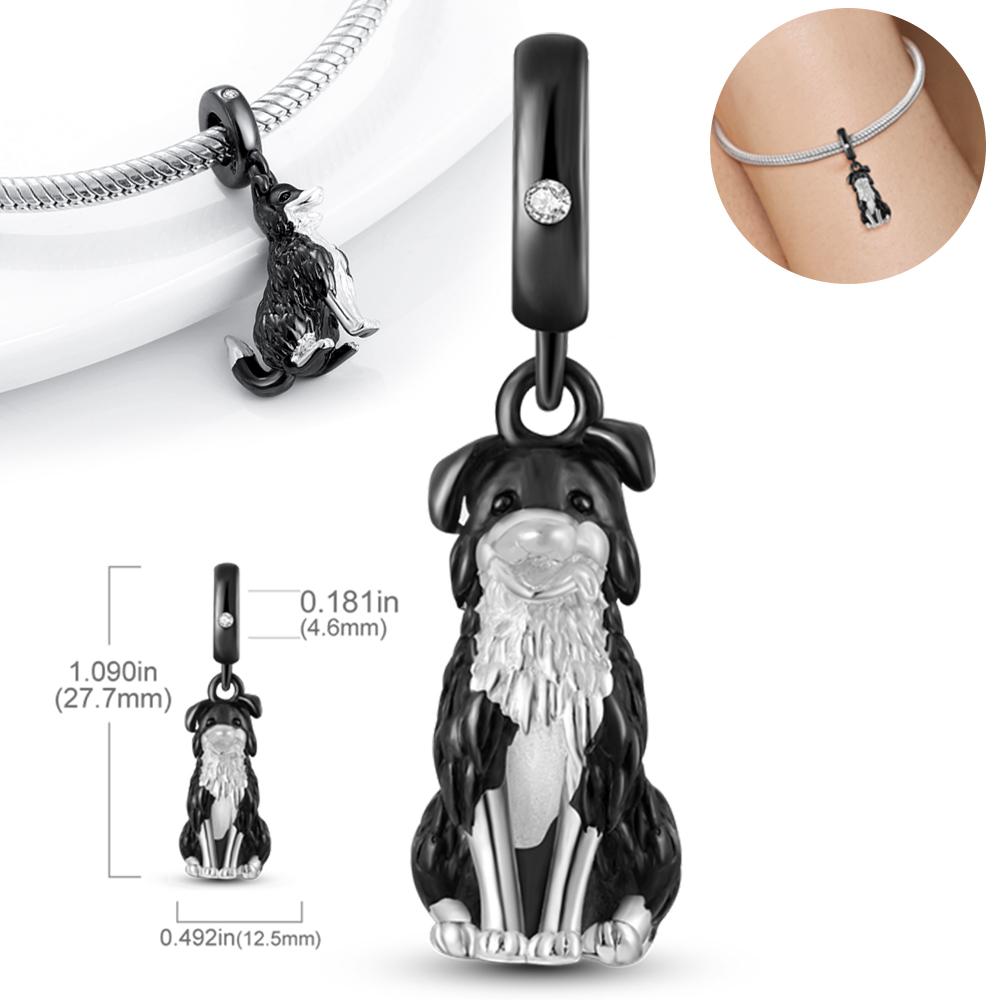 

Оригинальные Шармы Медь Милые Подвески Черный Колли Подходят для Шармов Браслеты Plata Для Женщин Изготовление Ювелирных Изделий Изысканные Подарки