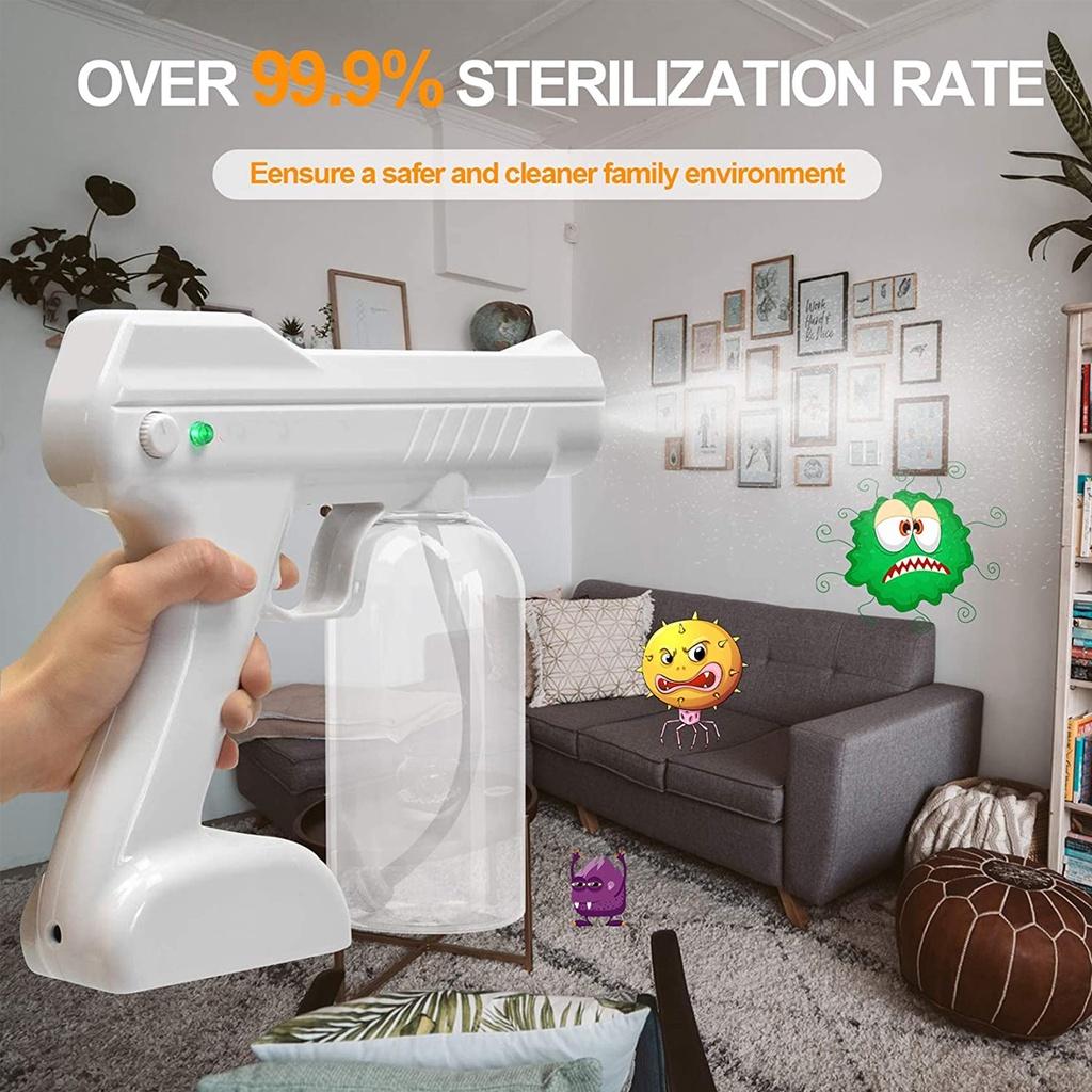 800ml Portable Wireless Sprayer Machine Blue Light Nano Steam Sprayer Disinfection Atomizing Sprayer USB Charging 1000W