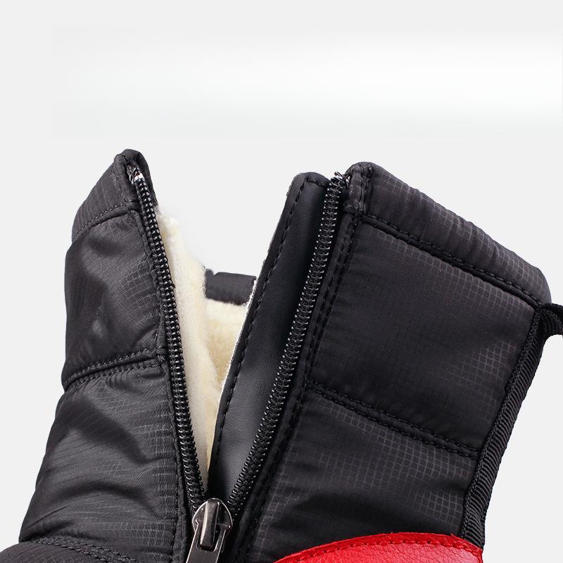 Women's Winter Fur One Thickened Padded Waterproof Comfortable Warm Anti Cold Lightweight Hiking Waterproof Anti-skid High Top Mid-calf Snow Boots