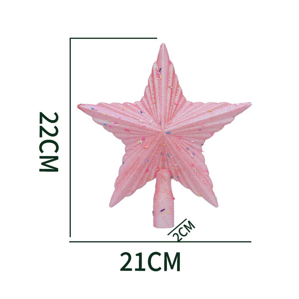 Weihnachtsbaum aus Kunststoff, 5-Punkt-Stern Ornament in Rosa & Weiß für festliche Heimdekoration, Leichtgewicht 20,5 x 19,5 cm