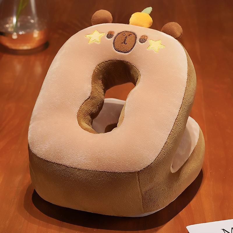 Cute Cat Nap Pillow Ice Silk Plush Throw Pillow Cuddle Cat Office Table Nap Artifact Waist Backrest Female