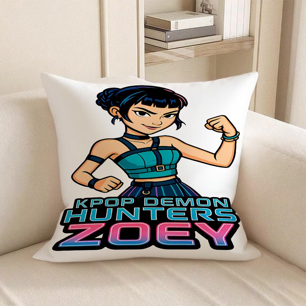 KPop Demon Hunters  KPOP Demon Hunter Series Pillowcase: Colorful Character Pattern Fashion Home Decoration
