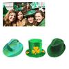 StPatrick Day Cowboy Hat Shamrock Tall Hat Festival Party Green Flat Top Hats