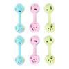 Dual Bell Baby Rattle Toy Soft Grip Shaker with Bell Sound
