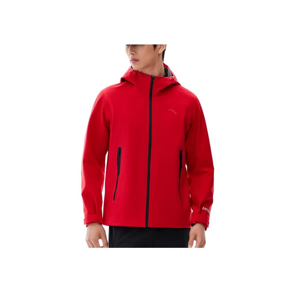 Anta Training Series Solid Color Zipper Hooded Casual Waterproof Wear-Resistant Jacket Men Jacket Classic-Red 152517625-1