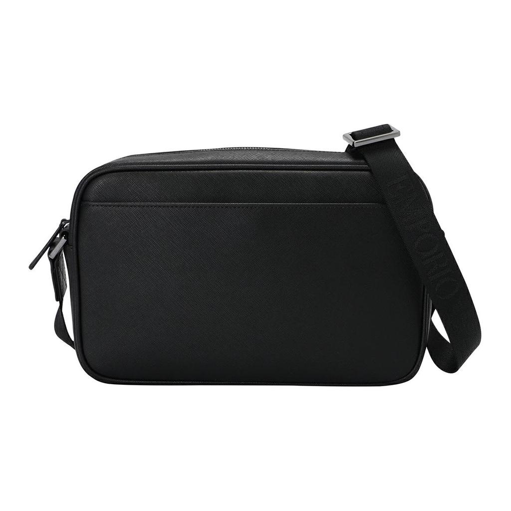 Emporio Armani Minimalist Fashion Brand Logo Leather Shoulder Bag Men bags Black EM001783-AF13670-UC001