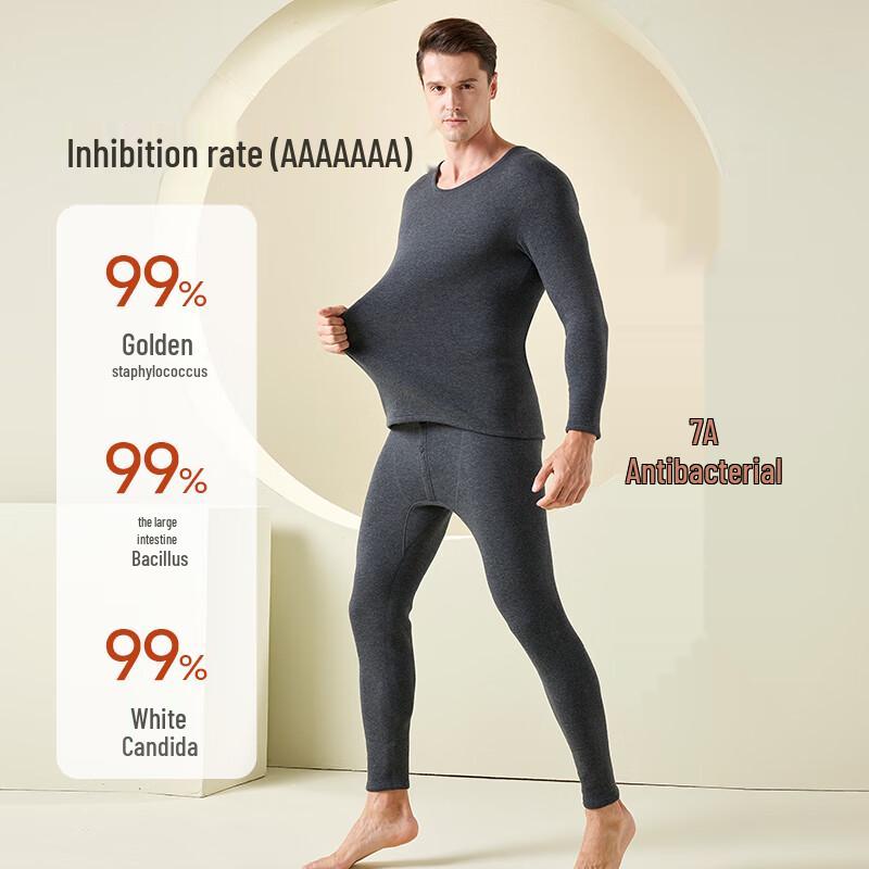 Yuzhaolin Men's Thickened Fleece Lined Thermal Underwear Set