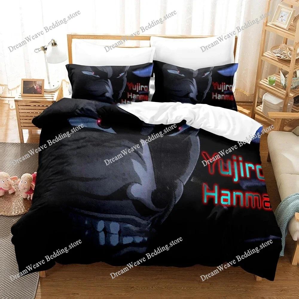Baki Hanma Bedding Set Adults Boys Anime Bedding Set Duvet Cover Set Single Double Queen King Size Quilt Cover Pillowcase