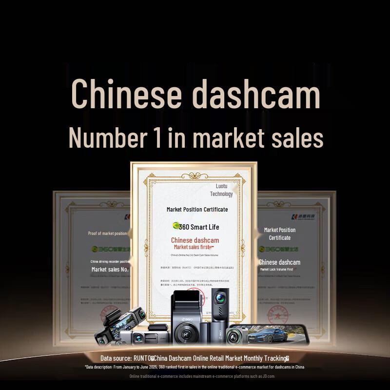 360 G300plus 2K UHD Dash Cam with 64GB Card (CN version)