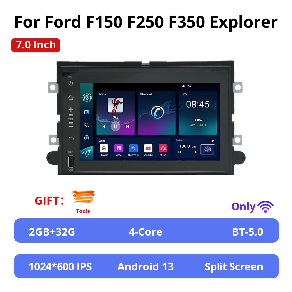 

NAVIGUIDE 7 Android System Carplay Car Radio Multimeida Player For Ford F150 F250 F350 Explorer GPS BT FM Headunit NO DVD красный