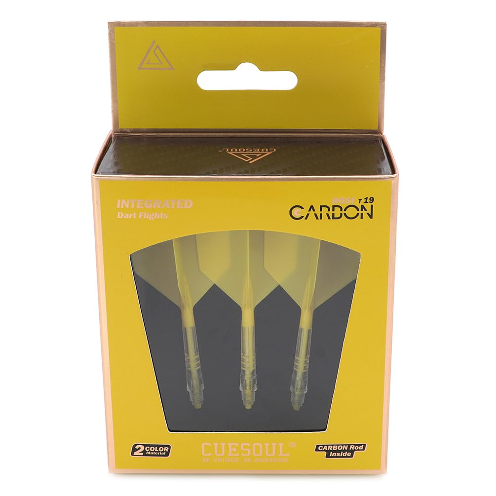 CUESOUL Integrated Dart Flights Rost AK57 T19 Carbon Fiber Big Wing Shape 3 Sets Built-in CS-AK577-5