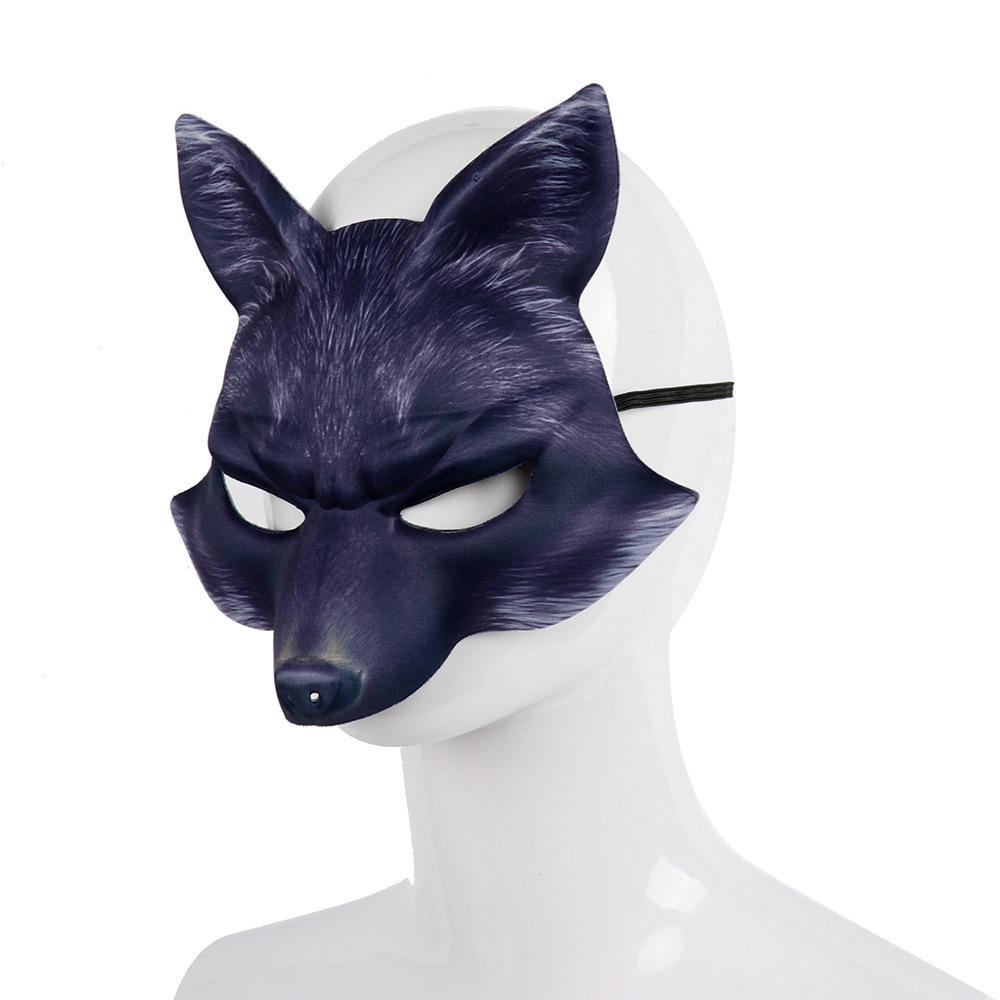 Halloween Party Unique Adult Party Masquerade Half Face 3D Fox Realistic Animal Mask