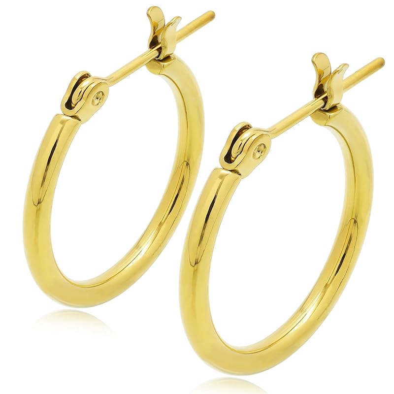 

[Adelina Style] earrings Popularity Larger ring earrings ladies Width 2mm hoop earrings 1 pair first piercing surgical stainless steel Compatible with