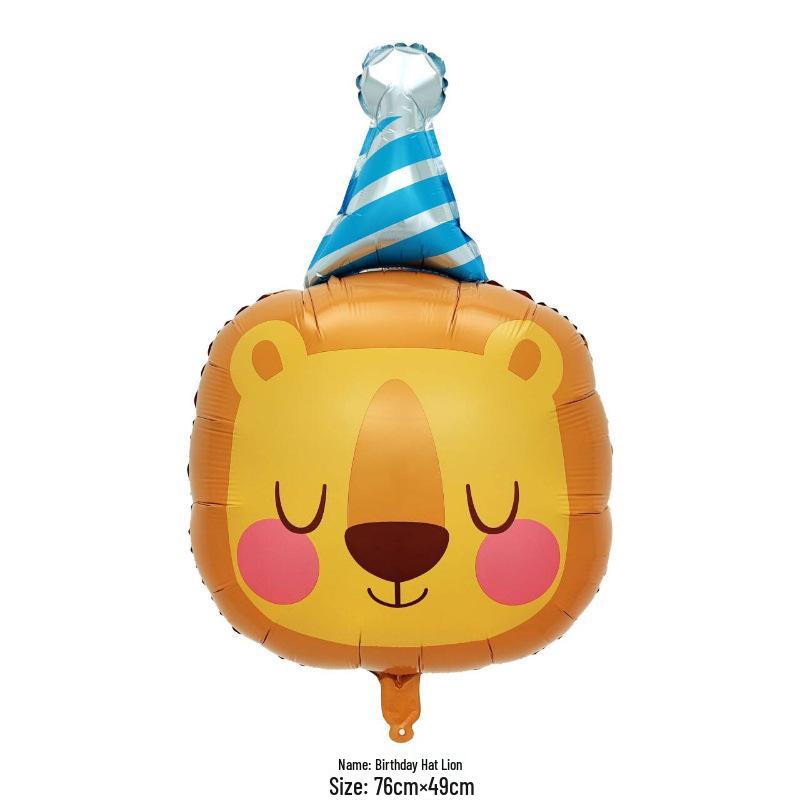 

Animal Head Cartoon Birthday Hat Balloon Set for Kids’ Party Decor - Tiger & Lion Theme