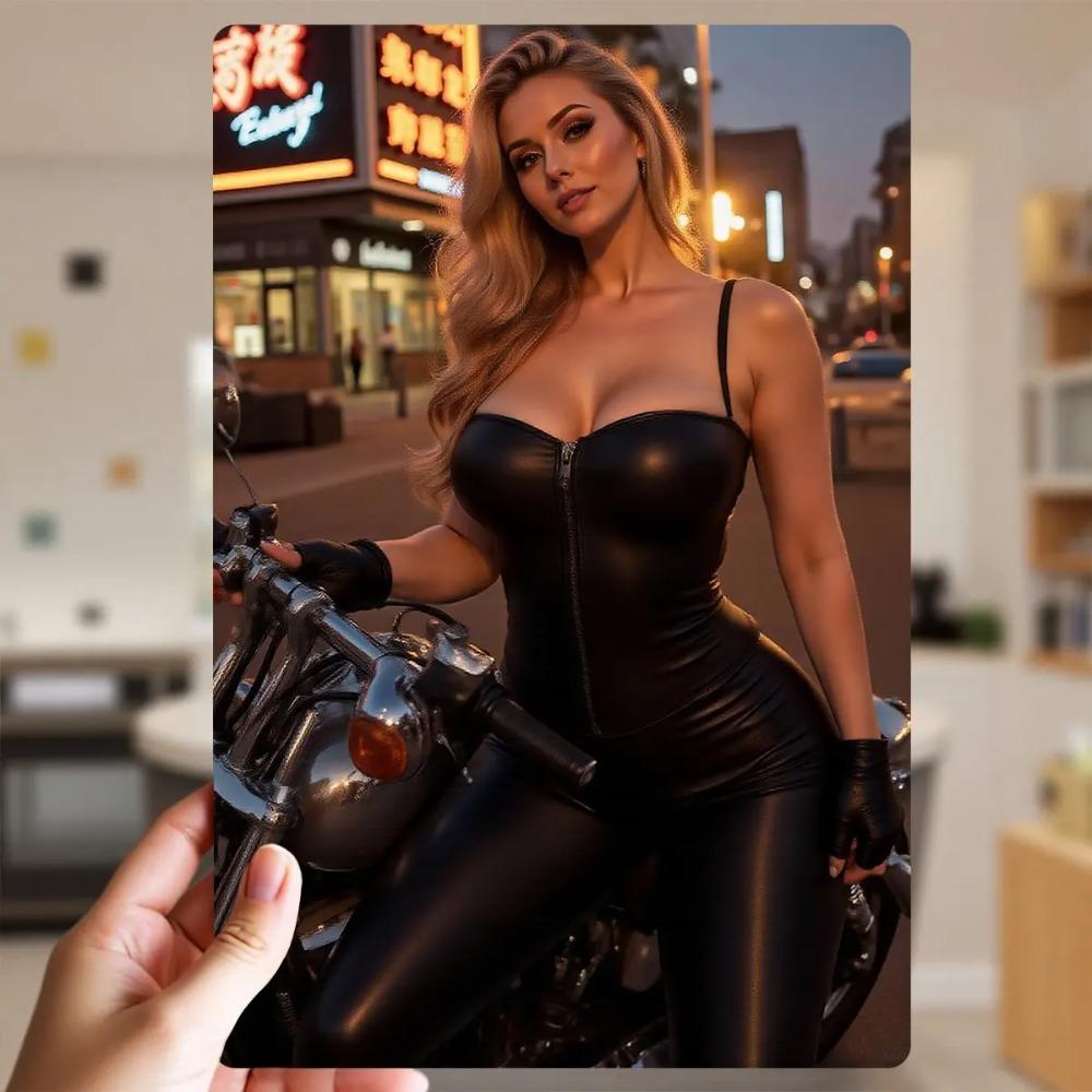 

Motors Girl Tin Sign Wall Art Retro Metal Poster 20x30cm Garage Bar Cafe Decor 20x30cm