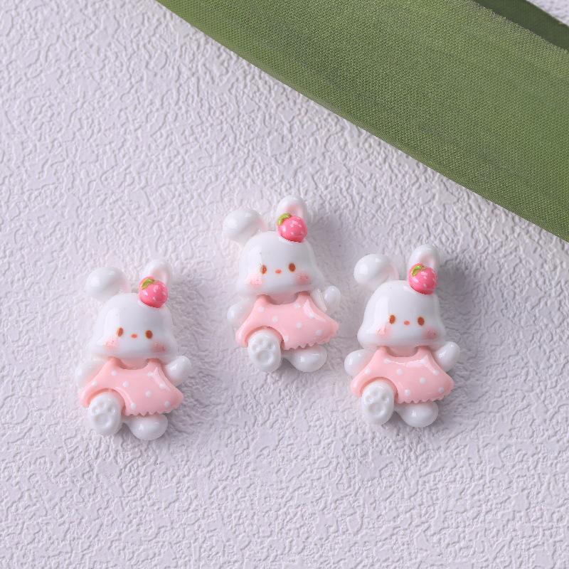 Erdbeer Häschen Haus Harz Haarspange & Schmuck DIY Zubehör für Kinder