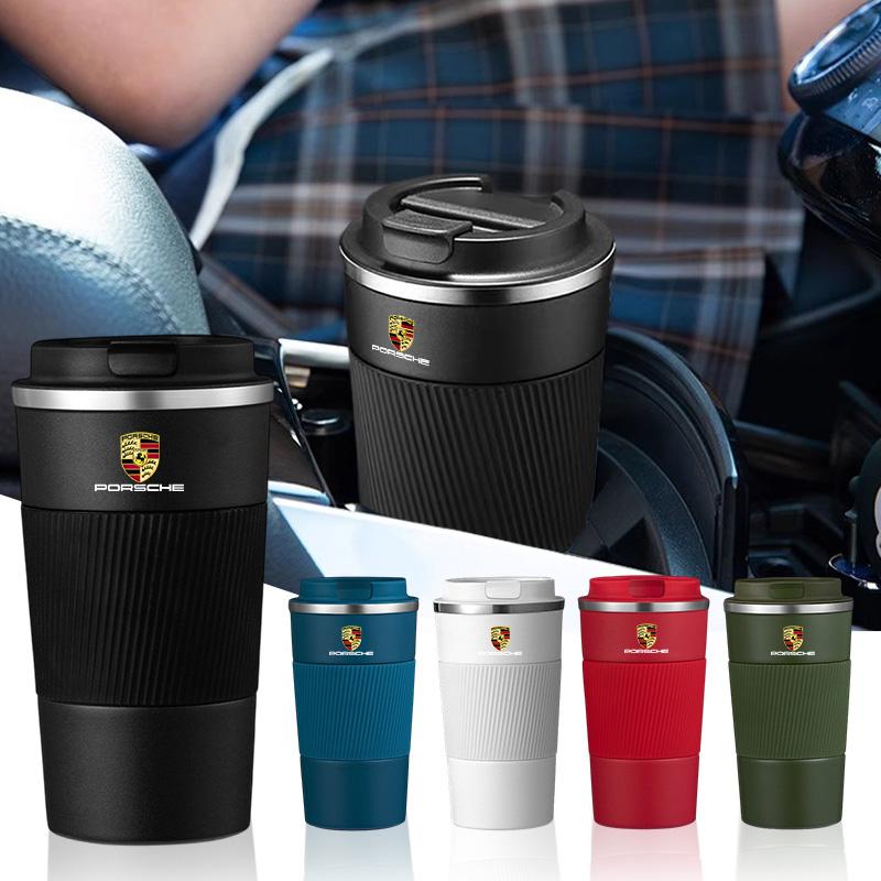 500ml Stainless Steel Coffee Tumbler Thermos Cup Portable Travel Thermal Mug for Porsche Panamera Cayenne Taycan 911 718 Macan
