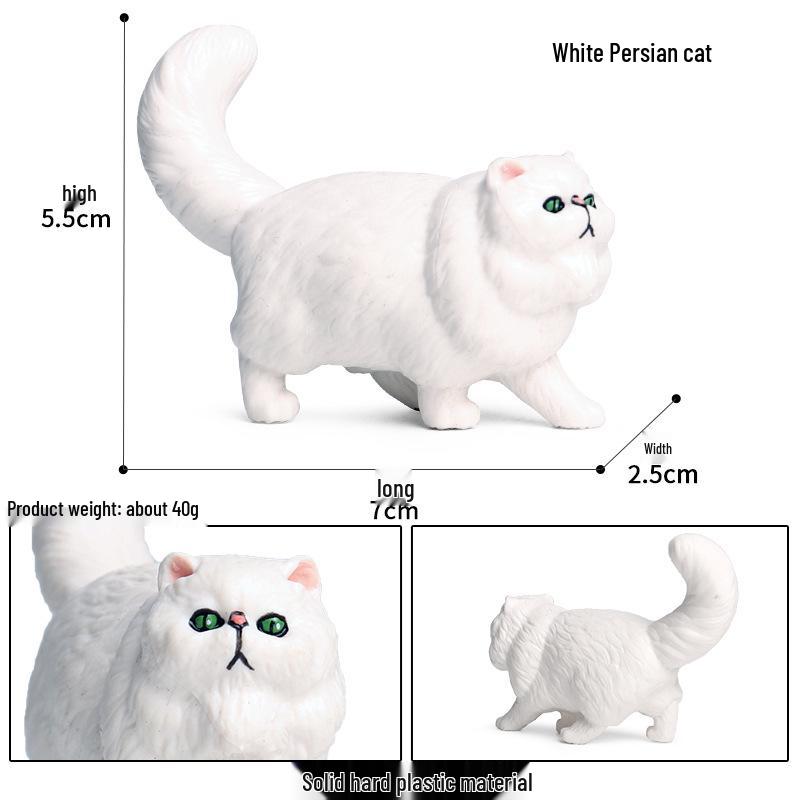 Three-Color Animal Model Plush Cat Toy - British Shorthair, Siamese, Persian, Orange, and Leopard Cat Simulation for Kids.