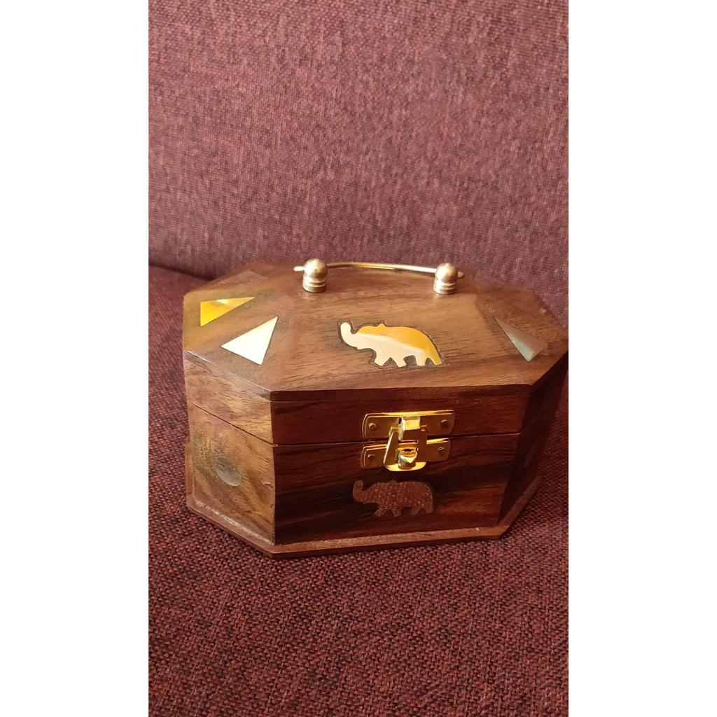 Handgefertigte Schmuckschatulle aus Holz für Frauen, Schmuck-Organizer, Elefanten-Dekor, Geschenke, Produkte, 6 Zoll