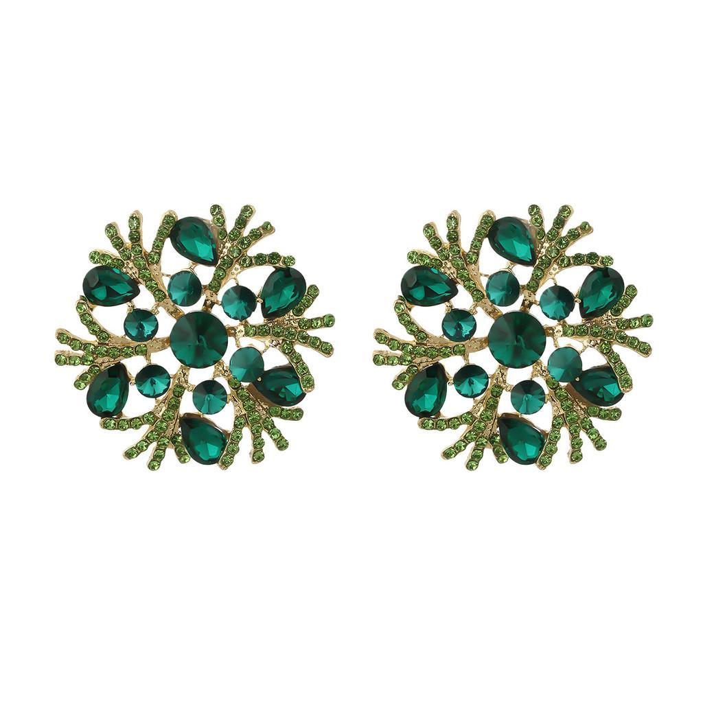 Geometric Alloy Sparkling Earrings With Gold Posts For Women Wedding Party