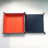 PU Leather Valet Trinket Folding Tray Collapsible Phone Key Wallet Coin Desktop Storage Sundries Box Bins Accessories