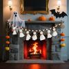 Handmade Halloween Wooden Specter Decoration With Natural Rope Beads For Indoor Wall Decoration Party Supplies