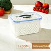Japanese Double-Layer Food Storage Box with Draining and Fresh-Keeping Function for Refrigerator and Freezer Use.