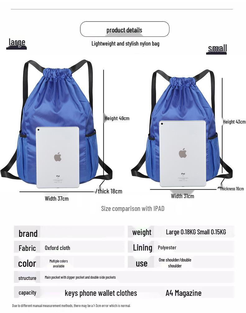 Large Capacity Outdoor Drawstring Sports Bag for Football & Basketball Training