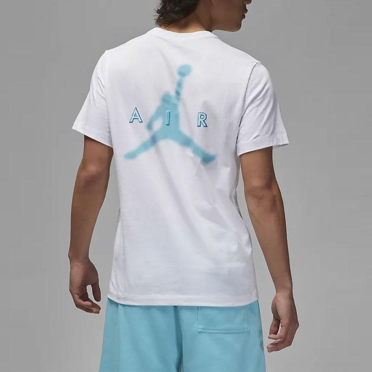 Jordan Amerikanisches Retro-Logo-Print Cooles Buchstaben Rundhals Kurzarm T-Shirt Herren Tops Weiß DX9580-100