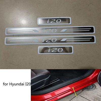 For Hyundai I20 Elite Accessories 2015-    Stainless Car Door Sill Kick Scuff Plate Protector Trim Cover