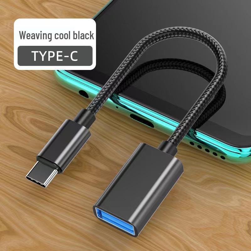 OTG Type-C To USB 2.0 Female Adapter Cable for Fast Charging & Data Transfer