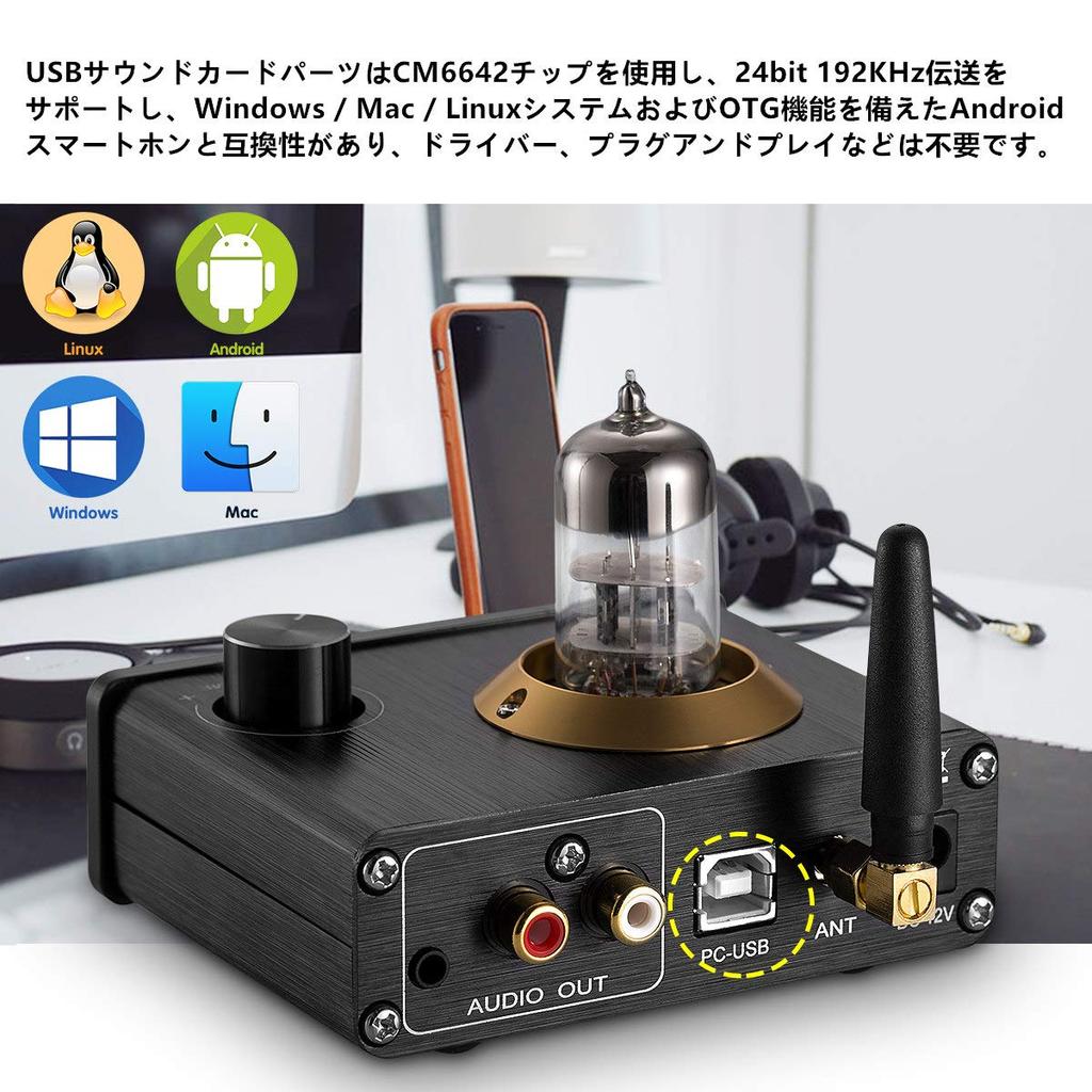 Douk Audio U4 Mini Bluetooth Vacuum Tube Headphone Amplifier USB DAC Stereo Audio Preamplifier 5.0 APTX-LL