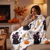 Halloween Flannel Blanket for Bed and Couch - Soft Cozy Lightweight Throw