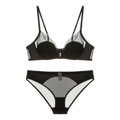 Reggiseno Coppa B C D Intimo da Donna Sottile Scollo a V Profondo Intimo in Rete con Cuciture Morbido Ferretto Set Reggiseno Sexy con Effetto Push-up