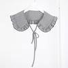 Elegant Plaid Shawl Fake Collar Women Lolita Doll Ruffle False Collar Shoulder Wrap Detachable Tie Clothing Accessories