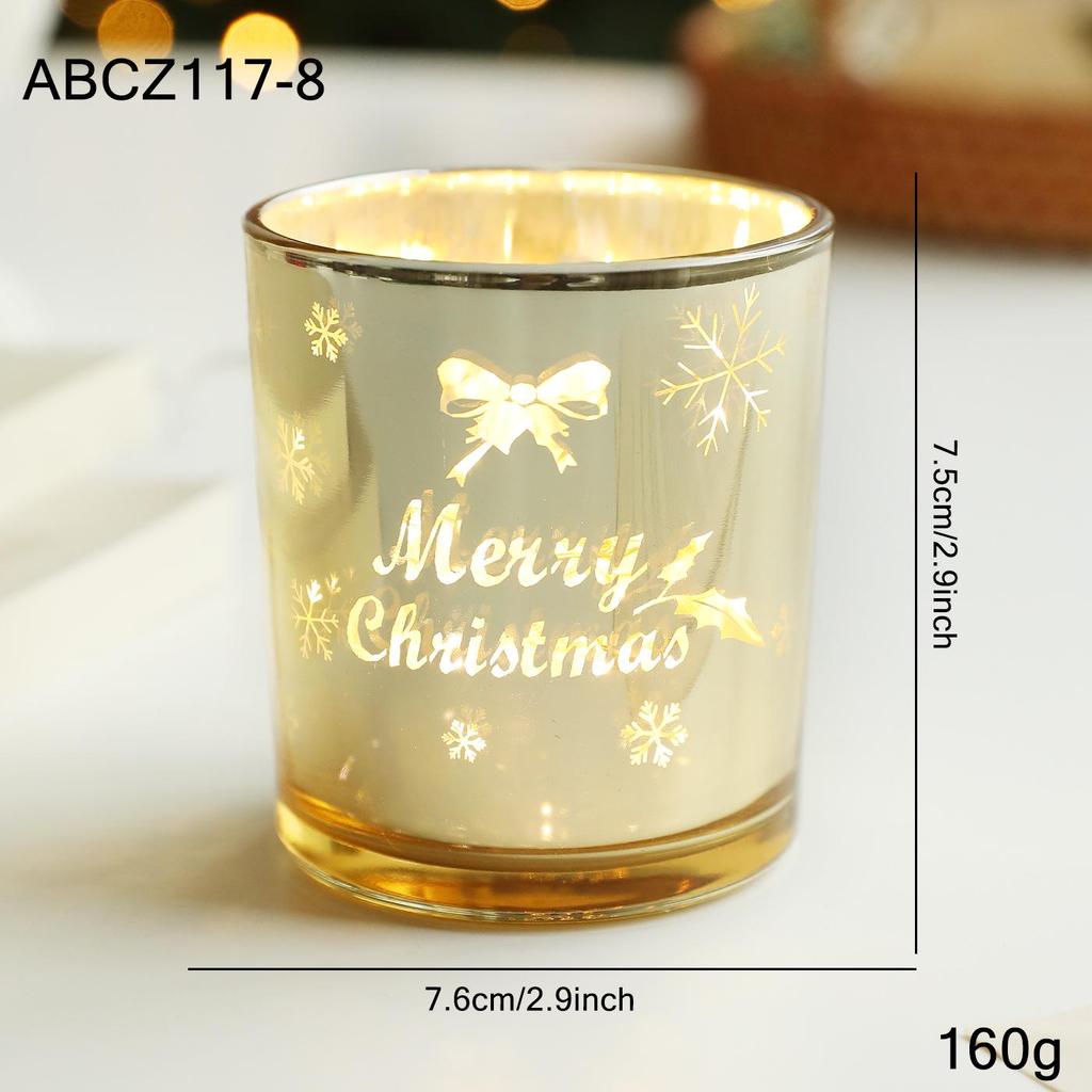 Nordic Glass Candle Holder – Christmas Aromatherapy Wax Cup, Creative Romantic Home Decor Ornament