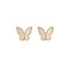 New Simple Butterfly Cute Versatile Earrings White Dripping Oil Fresh Stud Earrings