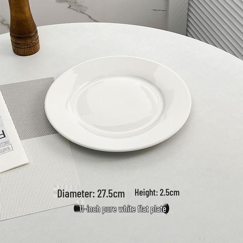 Molona White Ceramic Dinner Plate Set