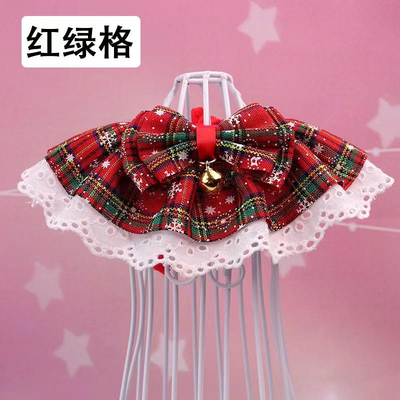 Pet Christmas Scarf Pet Christmas Series Saliva Towel Bells Accessories Bows XS