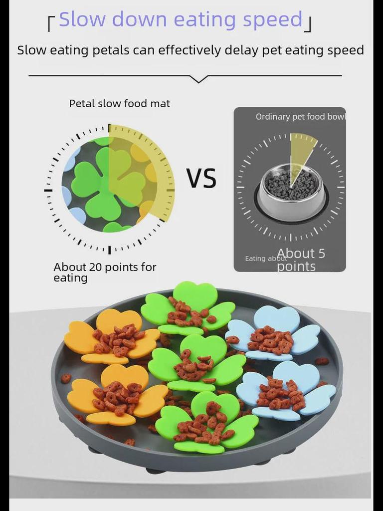 Hrănitor lent și covoraș de lins pentru animale de companie - Covoraș din silicon pentru câini și pisici