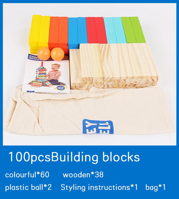 

100 шт. Diy красочные строительные блоки, кирпичи, набор игрушек, деревянные блоки для блочной печати, подарок для раннего образования