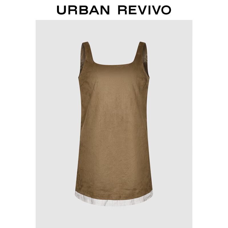 UR 2025 Autumn Amber Flow Color Block Sleeveless Dress M