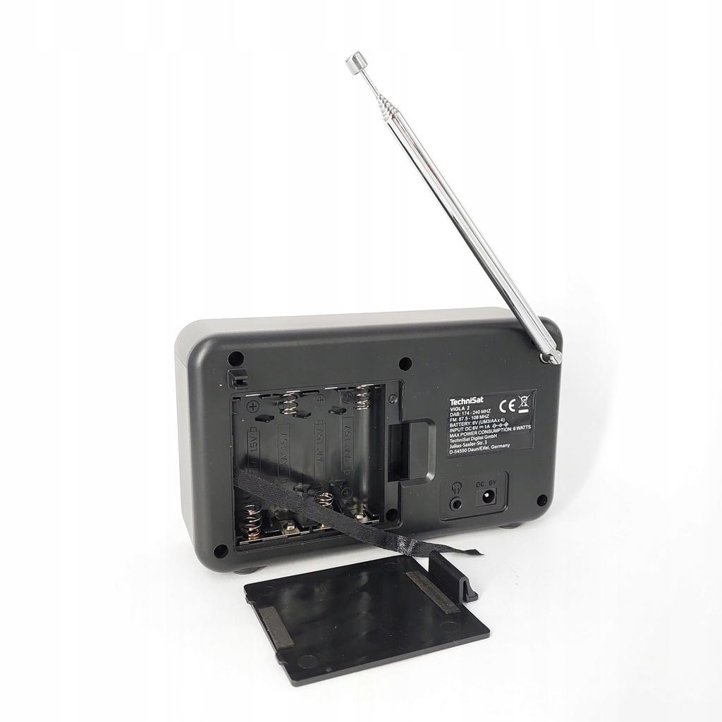 רדיו נייד TechniSat VIOLA 2 DAB+ FM מסך LCD ספק כוח סוללות שחור