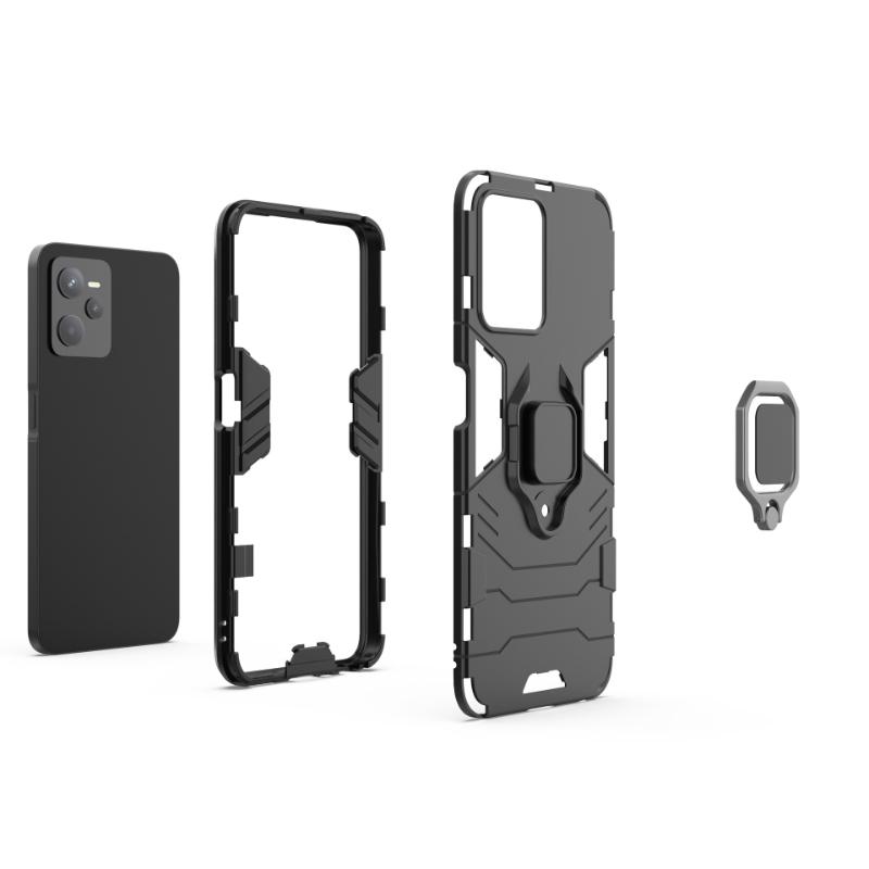 For OPPO Realme Narzo 50A Prime C35 4G Back Cover Phone Case Shockproof Armor Anti-Fall Metal Ring Holder Magnetic Protect Coque
