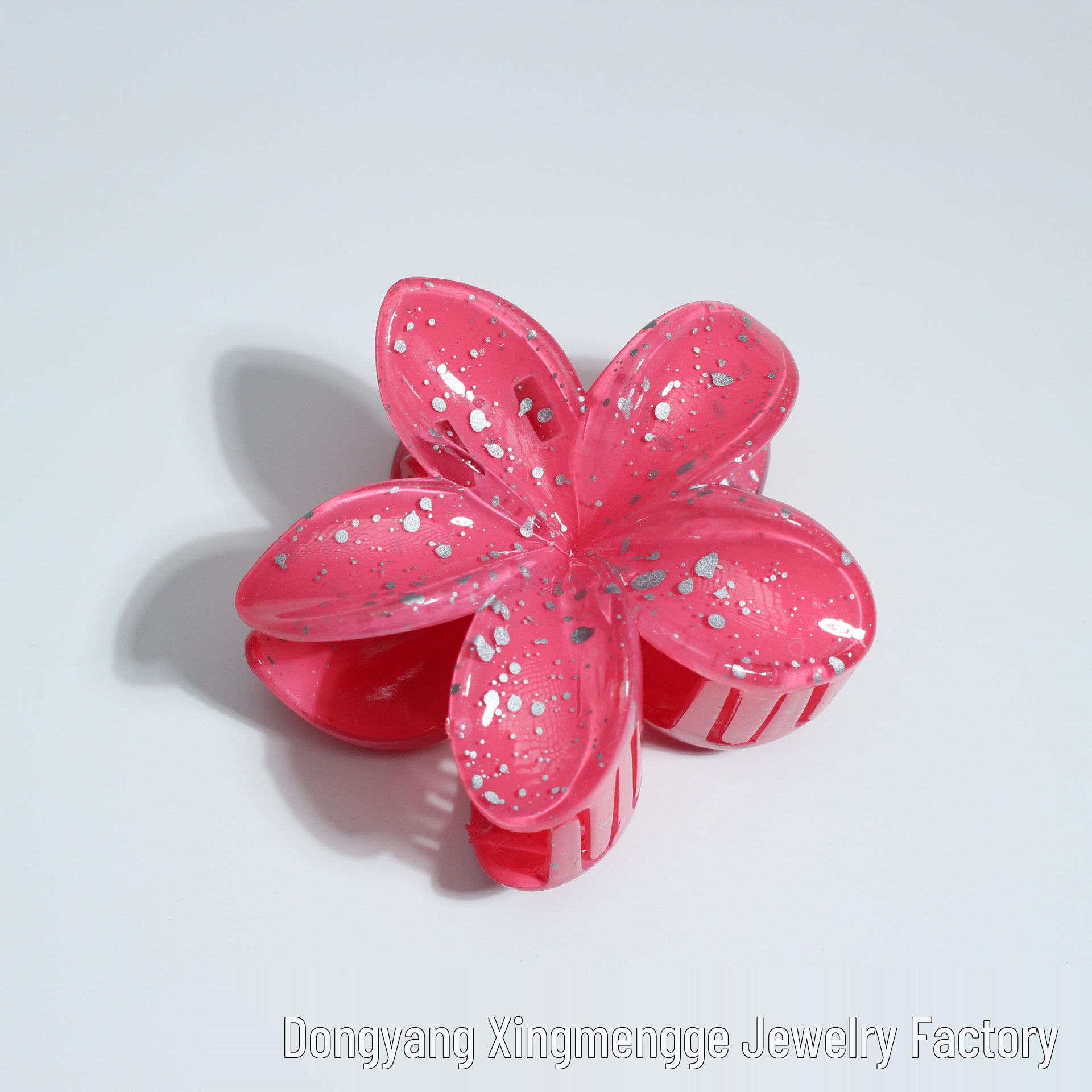 Frangipani Women s Hairpin: Back of Head Five-Petal Flower Shark Clip, Side Decoration, High-End Claw Hair Accessory